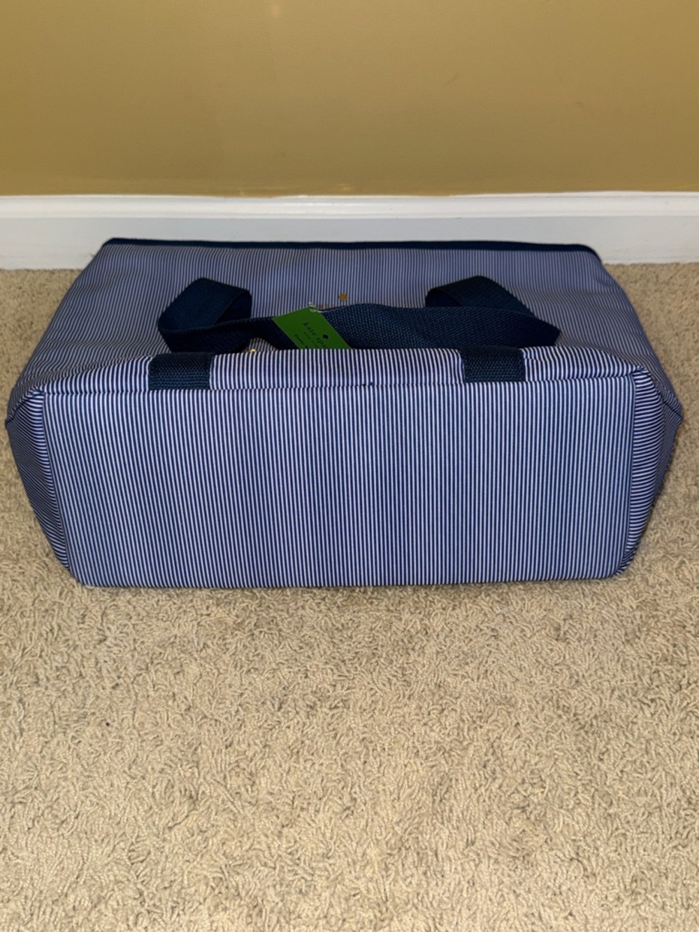 kate spade navy & white striped nylon tote with gold logo - Picture 6 of 9